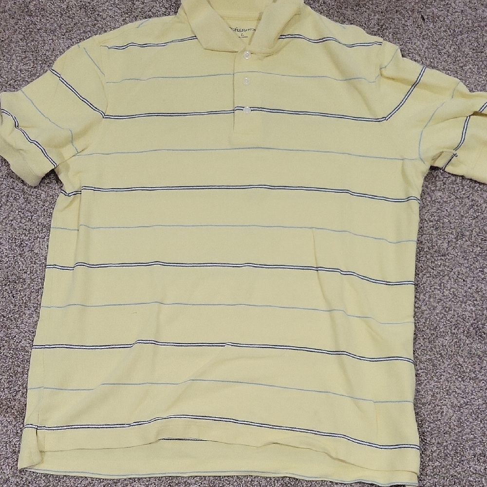 Croft & Barrow Light Yellow Striped Polo Shirt